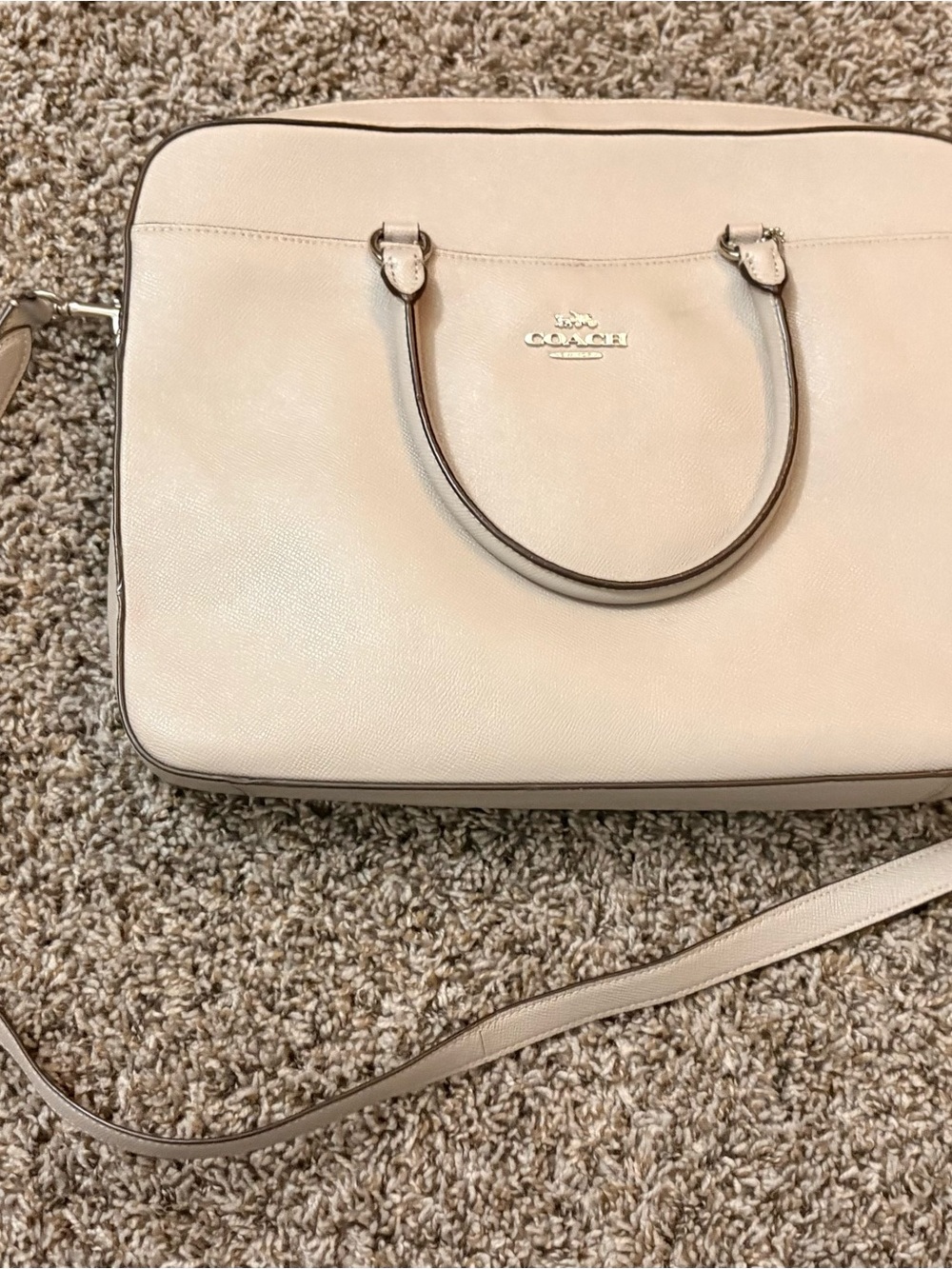Women's Coach Crossbody laptop/ briefcase Bag - Light Gray